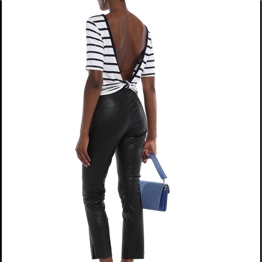 ✨3X1 NYC Open-Back Knotted Striped Knit Top